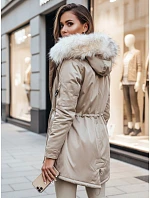 Dámská zimní bunda parka béžová Dstreet model 21971020 - FashionStreet Dámská zimní bunda parka béžová Dstreet model 21971020 - FashionStreet