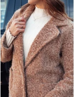 Dámský kabát z kůže dlouhý béžový Dstreet model 21981948 - FashionStreet Dámský kabát z kůže dlouhý béžový Dstreet model 21981948 - FashionStreet
