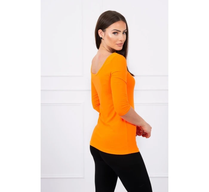 Blúzka s okrúhlym výstrihom oranžová neónová Blúzka s okrúhlym výstrihom oranžová neónová