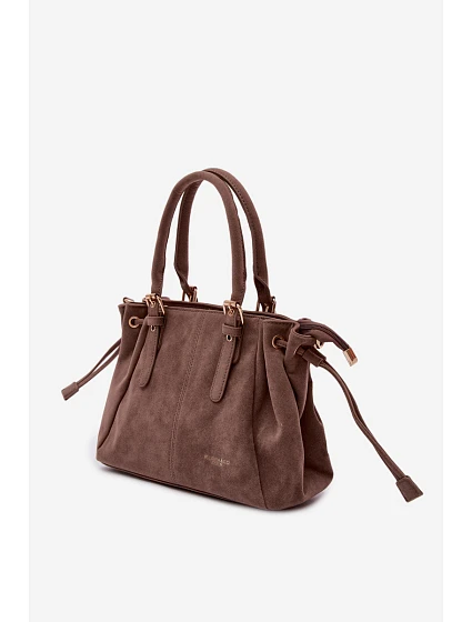 Eko semišová kabelka tmavě béžová model 22111510 - Flora&Co