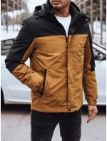 Pánska zimná bunda s kapucňou FashionStreet camel TX4898