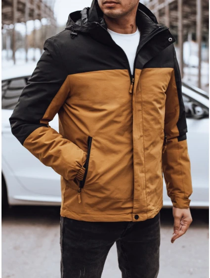 Pánska zimná bunda s kapucňou FashionStreet camel TX4898
