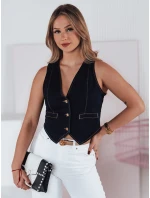 Dámská krátká džínová vesta tmavě modrá Dstreet model 21983588 - FashionStreet
