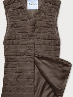 Hnědá kožešinová vesta s podšívkou model 21876202 - Och Bella