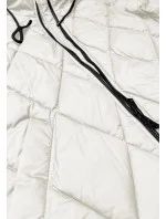 Dámska dlhá zimná bunda s kapucňou Libland ecru (7832)