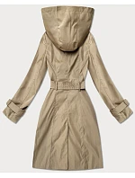 Elegantní dámský kabát s kapucí Goodlookin beige model 22049150 - HONEY WINTER Elegantní dámský kabát s kapucí Goodlookin beige model 22049150 - HONEY WINTER