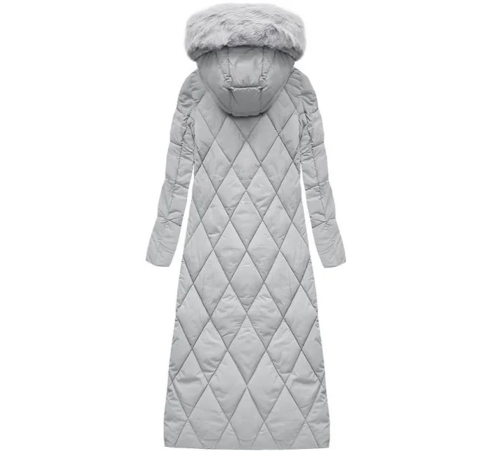 Dámska dlhá zimná bunda s kapucňou (7688)