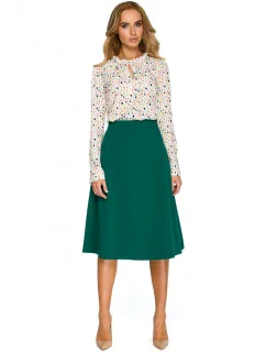 model 18001940 Midi sukně áčkového střihu zelená - STYLOVE