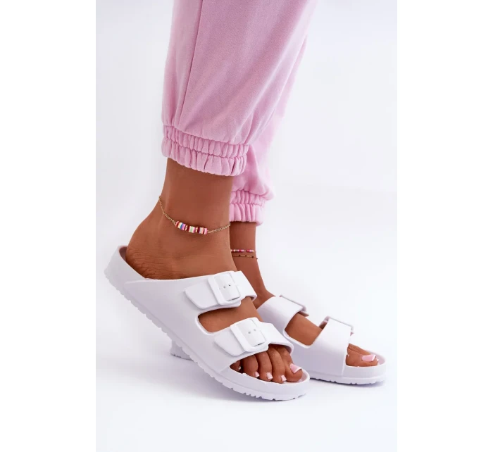 Dámske penové papuče s prackami biele Luciene