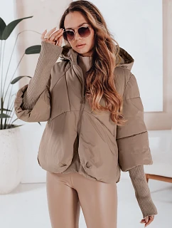 MISSLAYER dámska zimná bunda s kapucňou tmavo béžová FashionStreet TY5038