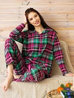 Pyžamo Key LNS 414 B26, s dlhými rukávmi, veľkosť 2XL–3XL, rozopínacie