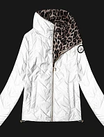 Biela prešívaná obojstranná bunda Goodlookin so stojatým golierom (B8579-26)