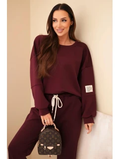 Súprava mikina + nohavice butter dark burgundy