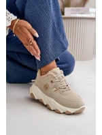 Zateplené Dámské Sportovní Boty Na Na Platformě Béžové model 21668469 - Boto