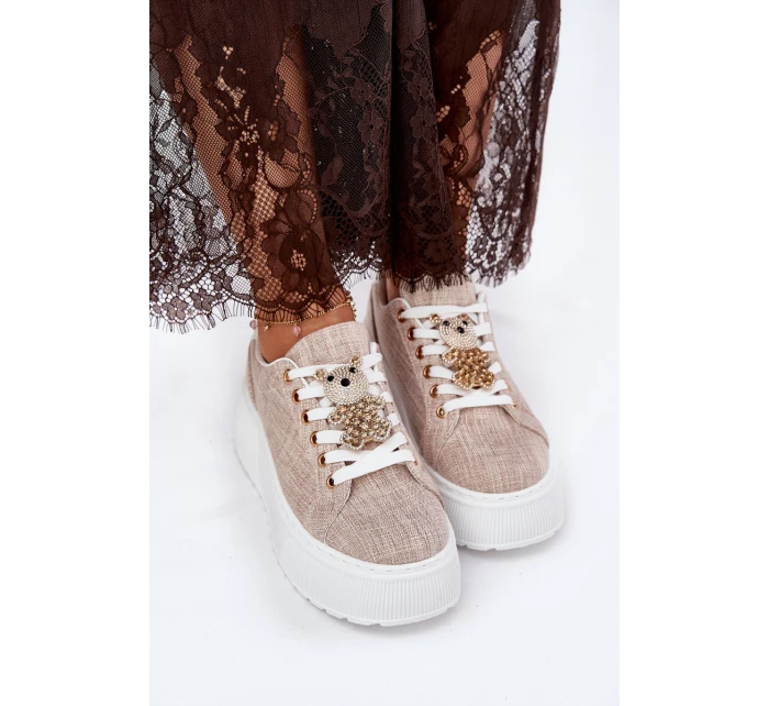 Tenisky Na Platformě S   Béžové model 21691054 - S.Barski