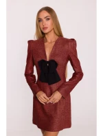 šaty s výstřihem do V bordó model 21295864 - Moe