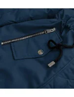 Tmavomodrá a ružová obojstranná dámska zimná bunda s kapucňou (w631) Tmavomodrá a ružová obojstranná dámska zimná bunda s kapucňou (w631)