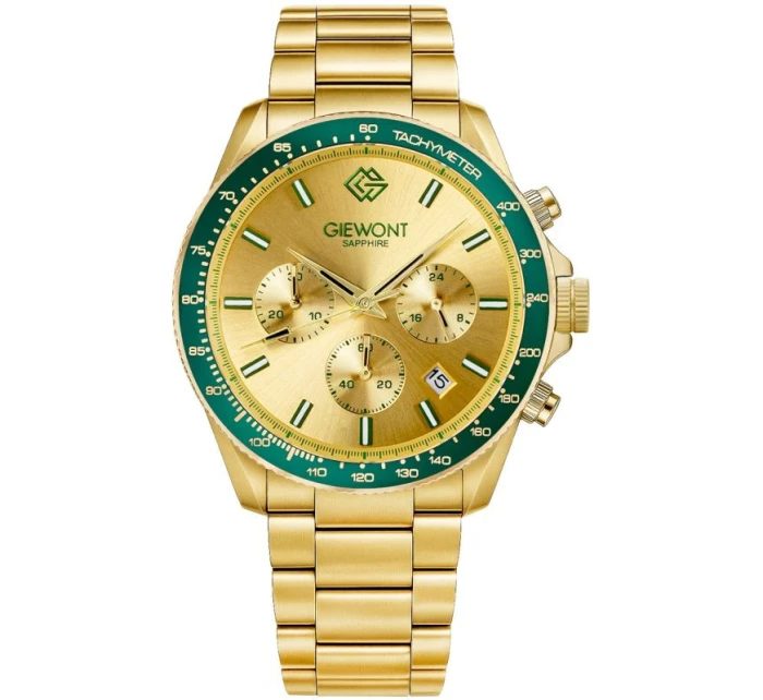 Pánské hodinky Chronograph Sapphire Gold Green model 21807579 - Giewont Pánské hodinky Chronograph Sapphire Gold Green model 21807579 - Giewont