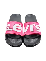 Dámske žabky Levi's June L pink and black VPOL0239S-3841 women