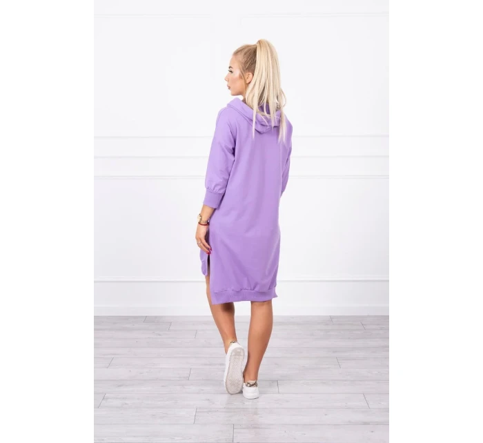 Šaty s kapucí a delšími zády fialové