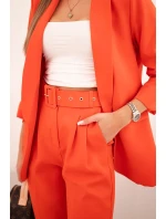 Elegantný set saka s nohavicami oranžovej farby