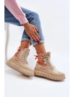 Wysokie Trampki Damskie Na Masywnej Platformie Beżowe Kernia Wysokie Trampki Damskie Na Masywnej Platformie Beżowe Kernia