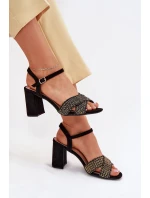 Dámské sandály na podpatku černé model 21702328 - Boto