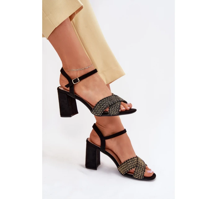 Dámské sandály na podpatku černé model 21702328 - Boto