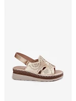 Kožené sandály na platformě S.Barski GR61-5916 Zlaté