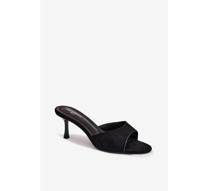 Sandály z imitace semiše na podpatku Černé Melissea