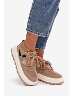 Dámske topánky na platforme A209 beige - Sweet Shoes