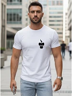 Tshirt męski z nadrukiem biały model 22156995 - FashionStreet
