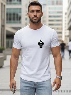 Tshirt męski z nadrukiem biały model 22156995 - FashionStreet