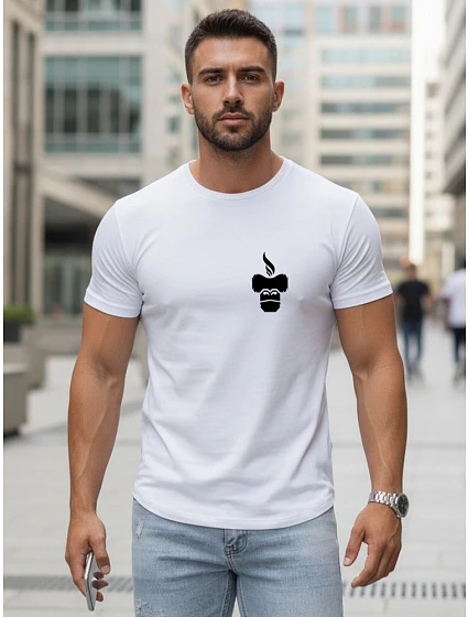 Tshirt męski z nadrukiem biały model 22156995 - FashionStreet