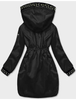 Čierna dámska bunda s ozdobnou lemovkou (B8139-1)