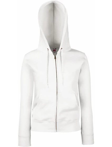 Fruit of the Loom Premium Lady-Fit Hooded Jacket Dámska mikina s kapucňou 16.2118 biela Fruit of the Loom Premium Lady-Fit Hooded Jacket Dámska mikina s kapucňou 16.2118 biela