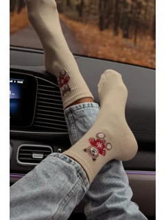 Dámske ponožky Bear Sweater Beige