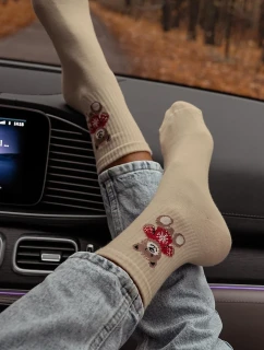 Dámske ponožky Bear Sweater Beige