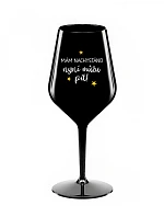 I'M SURE, NOW I CAN DRINK - čierny nerozbitný pohár na víno 470 ml