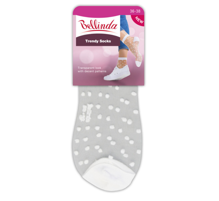 Módne silonkové ponožky s bodkami TRENDY SOCKS - Bellinda - biela