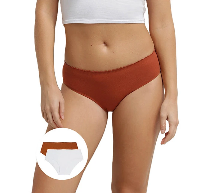 Dámske nohavičky 2 ks DIM BODY TOUCH MIDI BRIEF 2x - DIM - tehlová