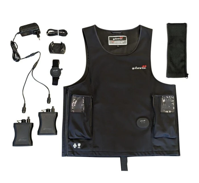 VODOTESNÁ VYHRIEVANÁ POTÁPAČSKÁ VESTA GLOVII, OBSAHUJE DVE BATÉRIE A DIAĽKOVÉ OVLÁDANIE GMV2L