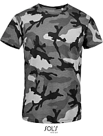 SOL'S Camo Men Pánske tričko v maskovacom vzore 25.1188 šedé maskovacie