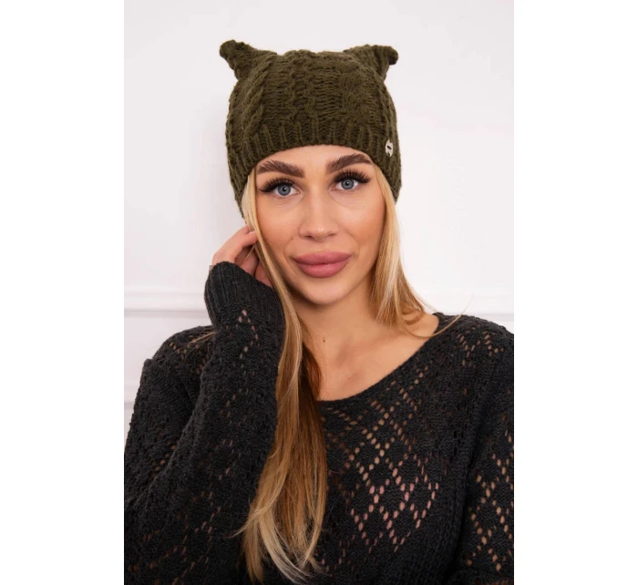 khaki fleecová čepice model 18750013 - K-Fashion