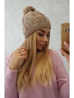 Fleecová čiapka Stefania K278 tmavo béžová