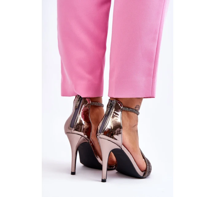 Elegantní Sandály Na Vysokém Podpatku Se stříbrne model 21609922 - S.Barski