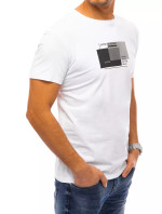 Biele pánske tričko Dstreet RX4716 s potlačou