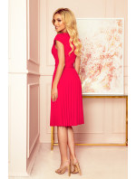 Numoco LILA plisované šaty so zaväzovaním - malinovo červené
