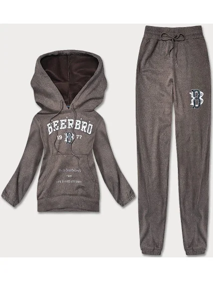 Hnedý dámsky polarový komplet (ZCH2210)