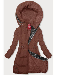 Zimná bunda v tehlovej farbe s kapucňou (2M-231)